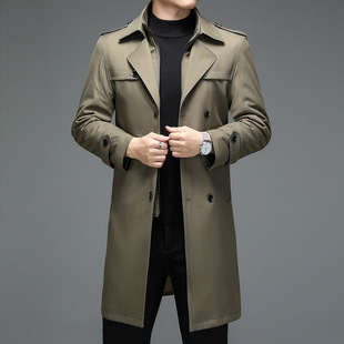 Brand trench coat men's mid-length British-style high-end 2024 new coat detachable liner men's coat jacket