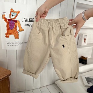 Children's Pants 2024 Winter Boys and Girls New Year's Plaid Pants Baby Korean Style Plus Plush Woolen Casual Straight Pants Trendy Style