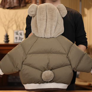 Boys Coat Autumn and Winter 2024 New Winter Thick Cotton-padded Jacket Explosions Baby fleece-lined Thickened Cotton-padded Coat Children's Wear