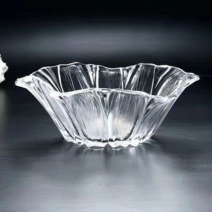 Begonia Flower Style Simple European Style Creative Glass Salad Bowl Household Large Capacity Snack Vegetable Salad Dried Fruit Plate