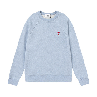 Clotty team love embroidery leisure sports loose hooded sweater round neck pullover couple men's and women's top