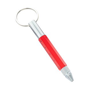 Multifunctional Keychain Tool Pen Six-in-One Screwdriver Scale Capacitive Pen Short Portable Pocket Mini Pen