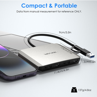 WAVLINK двойной 4K @ 60Hz монитор концентратор USB C to DisplayPort HDMI адаптер