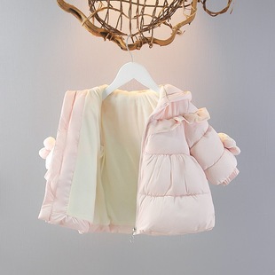 Baby Clothes Winter Clothes Little Girl's fleece-lined Thickened Cotton-padded Coat Korean Style Outer Wear Little Girl's Winter Outer Wear Cotton-padded Coat Coat