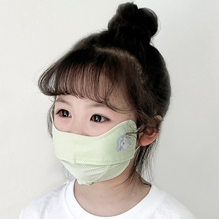Kulomi Sunscreen Mask Children's Summer Anti-UV Breathable Ice Silk Girls' Baby Adjustable Shade Mask