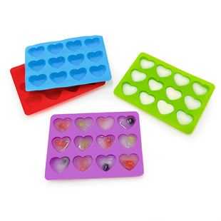12 Clocks Love Ice Cube Ice Mold Silicone Ice Cube Chocolate Heart Shape Cake Mold Wax Bottle Sugar Silicone Mold