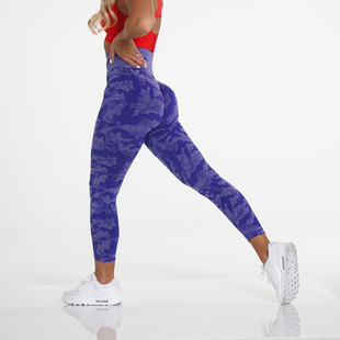 AliExpress Amazon ins Explosions Snowflake Color Camouflage Cropped Pants Camouflage Jacquard Seamless Fitness Yoga Pants
