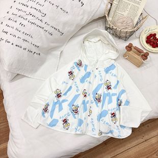 Детская солнцезащитная одежда летом тонкий мальчик красивый ледяной шелк прохладный солнцезащитный крем маленькая девочка кожа анти-ультрафиолетовое излучение