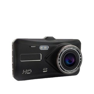 T100 cross-border 4-inch touch screen driving recorder 1296p HD dual-lens car front and rear dual-recording camera reversing