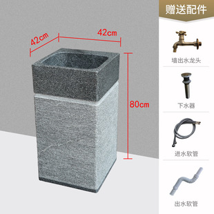 Outdoor Stone Washbasin Courtyard Pool Table Basin Garden Villa Natural Marble Pillar Washbasin Garden
