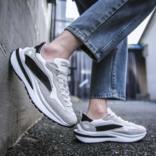 Thick bottom Hong Kong style thick bottom shoes clunky shoes men's shoes increased breathable spring casual all-matching men's sneaker trendy