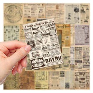 35 pieces vintage parchment paper newspaper stickers laptop notebook water cup phone case decoration DIY stickers