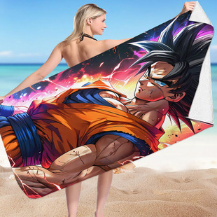 Beach Towel GoKu Series 5 Microfiber Double-sided Fleece Beach Towel Swimming Bath Towel Varied Square Towel Beach Towel