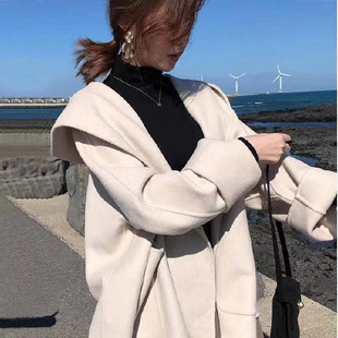 Woolen overcoat spring and autumn all-matching short and small French Cape woolen overcoat for female students mid-length