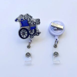 Новый флеш-розовый акриловый значок медсестры телескопический и легко тянуть мультфильм с вытягиваемым сертификатом работы E Labao