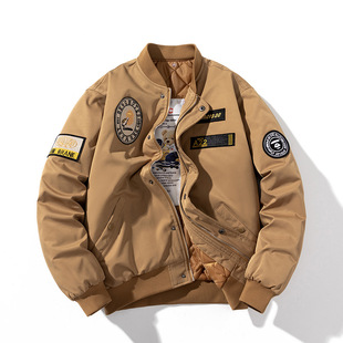 Japanese Style Retro Trendy Brand Loose Bomber Jacket for Men and Women Couple Spring Autumn and Winter Thin Baseball Cotton Clothes Jacket