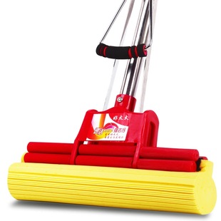 Factory Spot Sponge Mop Household Roller Absorbent Squeezing Water Free Hand Wash Gum Cotton Mop 38cm Large Mop