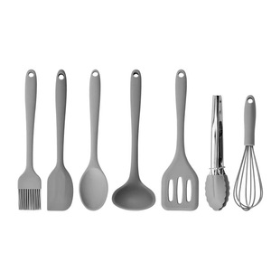 Children's mini silicone kitchenware set baby food supplement kitchen utensils 8-piece non-stick pan small silicone spoon
