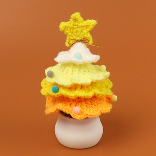 Finished Cross-border Hand-crocheted Christmas Tree Wool Potted Plant Shopping Mall Decoration Night Market Stall Desktop Ornaments Small Gifts