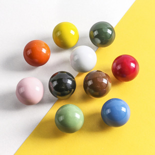 Wholesale colorful ball ceramic handle modern furniture cabinet door handle solid wood wardrobe handle spherical drawer handle