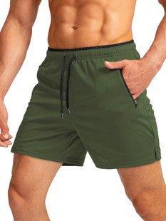 2025 Men Running Shorts With Zipper Pocket Quick Dry Gym Sports Workout 5 Inch Men Shorts