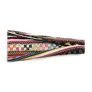 European and American Cross-border Amazon Women's Sports Headband Yoga Hair Band Sweat Absorbing Band Anti-sweat Wide-brim Printed Headscarf Hair Accessories