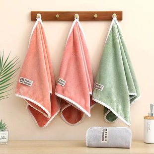 Nano Velvet Bath Towel Lace Cloth Label Coral Velvet Absorbent Wipe Head Bath Household Thickened Adult Dry Hair Face Towel New