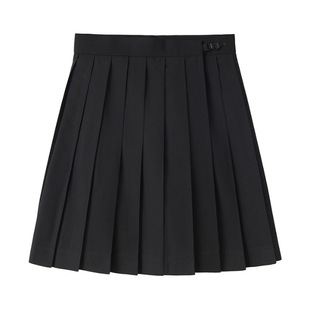 Sweet Spice Girl Solid Color School Uniform Uniform All-Match Pleated Skirt Girl's Spring and Autumn Japanese Skirt Adjustable Buckle Slim Skirt
