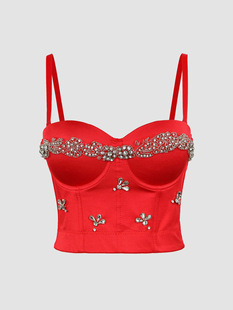 Lu Qiuguo High Luxury Interior Basing Tube Chest with Diamond Pattern Performance Chest Wrapping Pure Sexy Fish Bone Sling DB1198