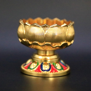 Metal Butter Lamp Holder Lotus Home Buddha Hall Elongation Lamp Buddha Lamp Holder Seven Star Lamp High Foot Candle Holder Wholesale