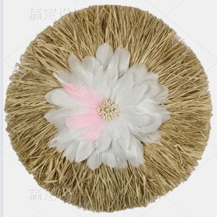 Nordic Indonesia Bohemian Wall Decoration Homestay Handmade Wall Decoration Straw Rattan Porch Shop Background Wall