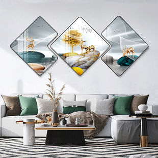 Brilliant Jinlu Accessible Luxury Living Room Decorative Painting Creative Fashion Combination Triptych Atmospheric Sofa Background Wall Hanging Painting