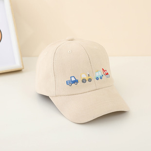 Cross-border children's hat Spring and Autumn New Baby cartoon peaked cap Korean style sun hat embroidered four-car baseball cap
