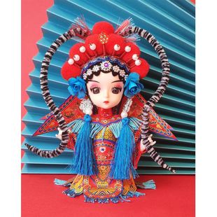 Beijing Opera Gift Handicrafts Doll Decoration Wedding Ornaments DIY Materials Silk People Beijing Opera Doll Metal