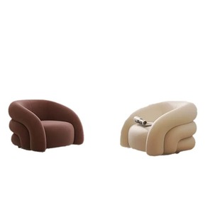 Cream Style Fabric Sofa Simple Creative Small Apartment Living Room Single Sofa Chair Clothing Store Lounge Small Sofa
