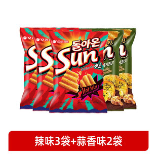 Korean Imported Food Orion Sun Corn Chips Spicy Garlic Flavor Wavy Potato Chips Trendy Puffed Snacks