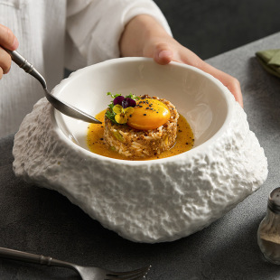 Ceramic Shaped Salah Plate Soup Plate Bowl Plate High-end Hotel Restaurant Molecular Cuisine Mood Dishes Tableware Special Plate