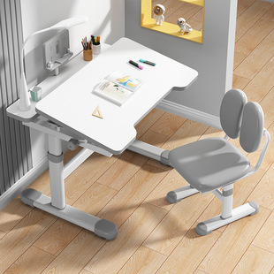Home Children's Study Desk and Chair with Lamp Writing Desk Children's Desk Student Desk and Chair Liftable Student Work Desk