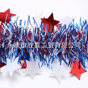 American National Day Venue Layout Ribbons Cross-border American Independent Day Decorative Supplies Tops Laser Color Strips Wholesale