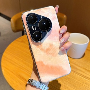 Применимо для Huawei Mate70Pro чехол для телефона Pura70 акварельный двухцветный узор кожи все включено Mate60 защитный чехол