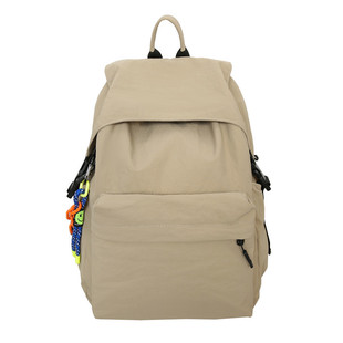 Waterproof Washed Cloth Casual Backpack Women's Korean-style Solid Color Large Capacity Schoolbag Middle School Student Senior high school Travel Backpack for Men