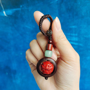 Mobile phone pendant Rosewood small love keychain kitten pendant whole solid wood creative small gift for girlfriend couple