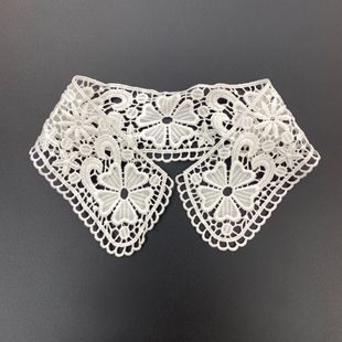 Молочный Шелковый воротник с вышивкой на плечах полый корсаж DIY кружевные аксессуары вышивка детская одежда кружевной водорастворимый кружевной воротник для куклы