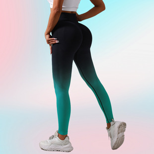 New Gradient Seamless Yoga Pants Training Tight Fitness Pants Outdoor Running Training Sports Pants leggings