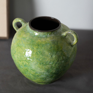 Jingdezhen Ceramic Vase Retro Nostalgic B&B Hotel Decoration Vase Home Entrance Flower Vessel Pottery Jar Ornaments