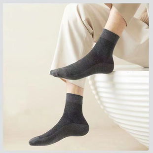 Men's Socks Pure Color Versatile Black White Long Summer Sweat-Absorbent Breathable Mesh Socks Sports Thin Stockings