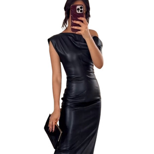 2024 new women's cross-border European and American style fashion waist temperament street personality sleeveless dress