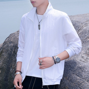 Men's sun protection clothing popular sun protection clothing Pinke's sun protection clothing sun protection clothing men's summer stand collar solid color sun protection clothing