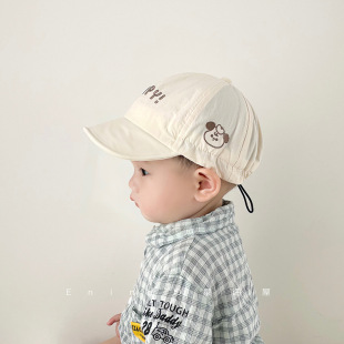 Quick-drying thin sunscreen cap for infants and young children spring and summer baseball cap soft eaves for boys and girls to cover the sun