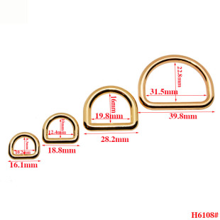 Factory wholesale zinc alloy metal environmentally friendly seamless D-ring semi-circular buckle luggage hardware accessories d-buckle wholesale